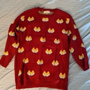 Mod cloth fox, knit sweater 3/4 sleeves